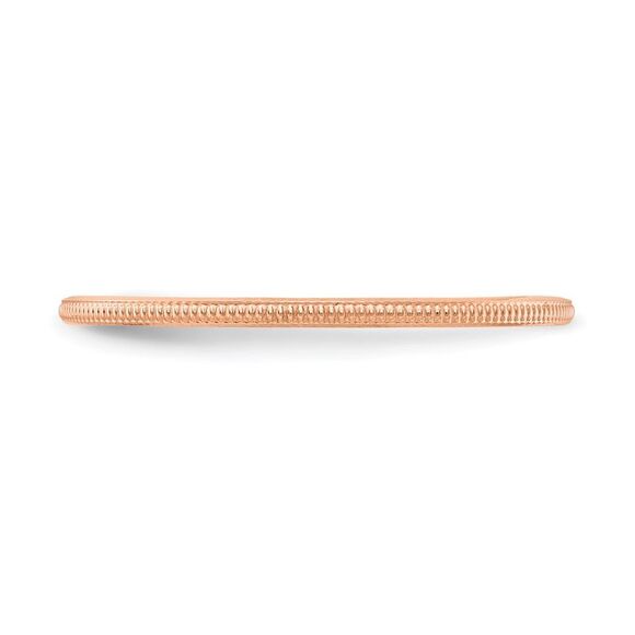 Kazi Luxury 14K Rose Gold 1.2mm Milgrain Stackable Band Size 9